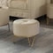 Fabulaxe Round Velvet Ottoman Stool Raised with Hairpin Gold Base, Cream, Small QI004324.CM.S - alternate 5